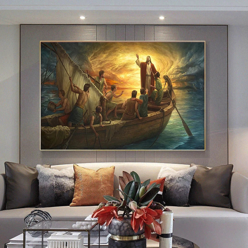 Beautiful Christian Depictions of The Shepherd Christ, Belief, Faith The Samaritan Woman,  Prints On Canvas Wall Art Décor