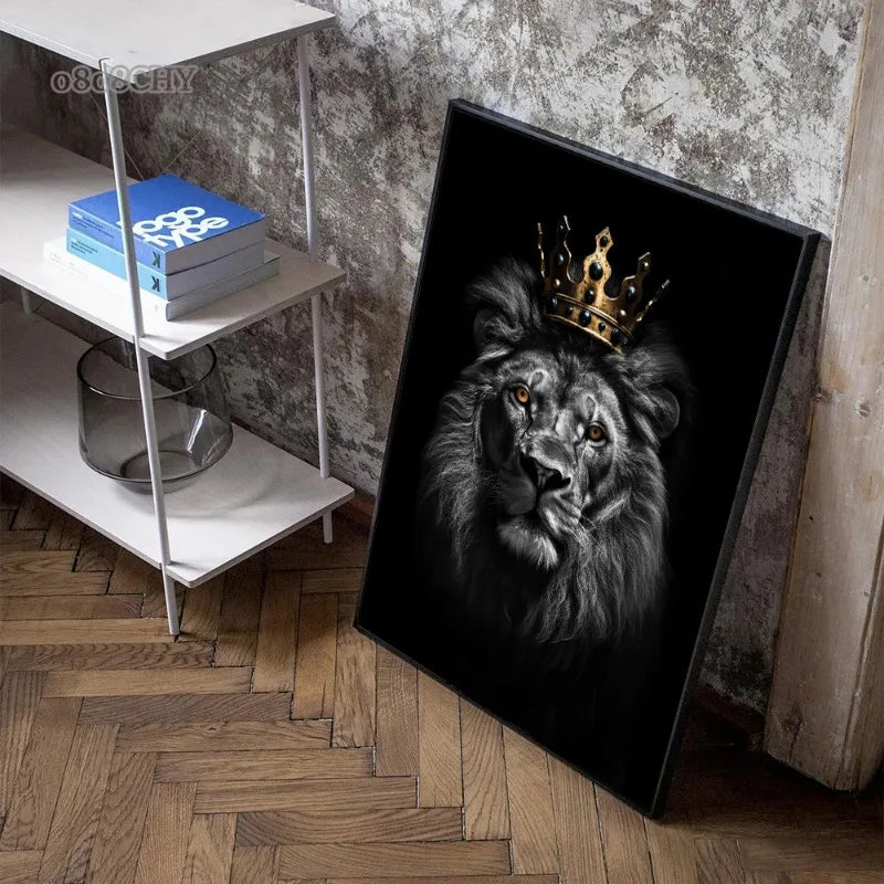 Black White Animal Kingdom Posters Canvas Print Wall Art with Your Home Décor