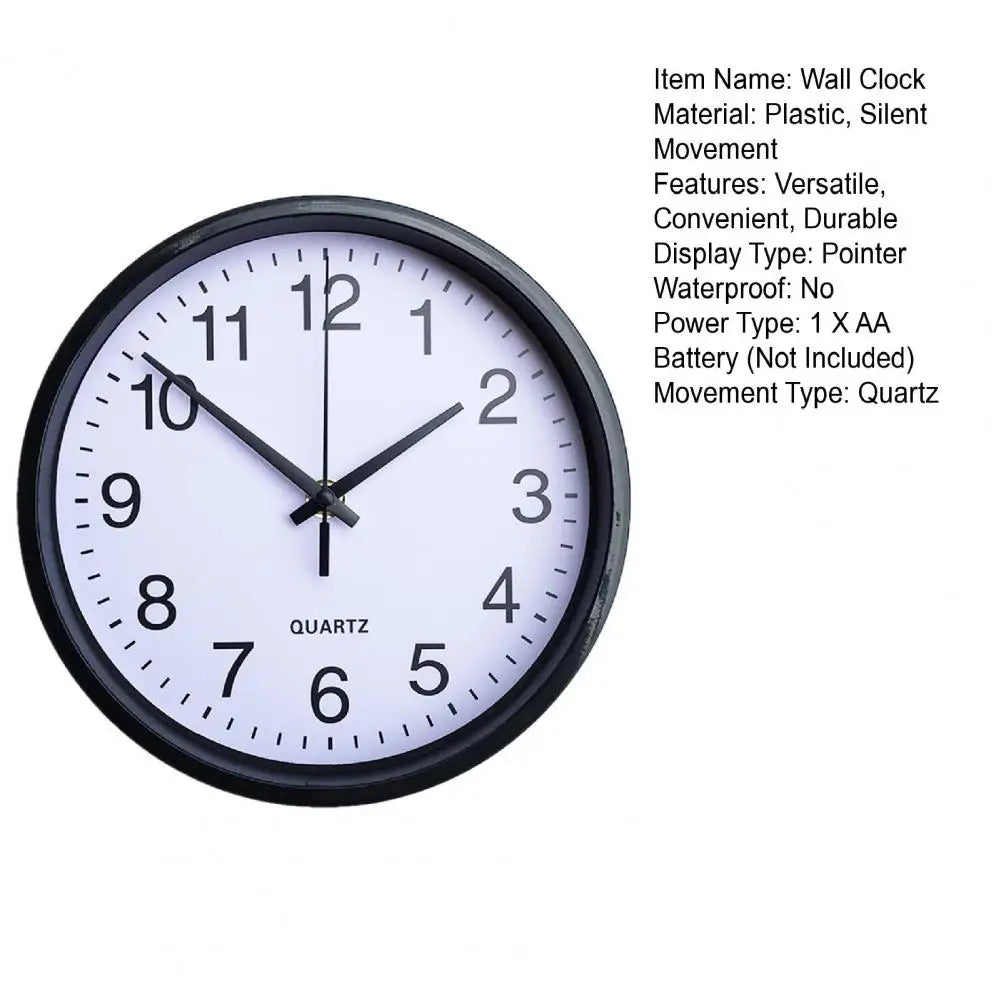 8 Inch Wall Clock Hanging Clock Large Number Round Analogue Clock Battery Powered Decorating For Home Kitchen Office Decoration