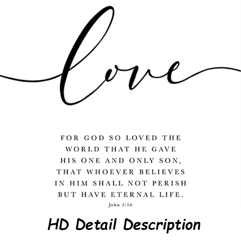 Faith Hope Love Bible Verse Wall Art Posters And Prints Nordic Style Wall Picture For Living Room Christian Decorate Frameless