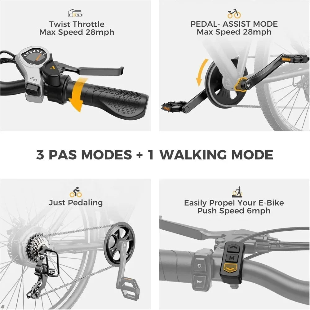 Race Max for Adults with 750W Peak Motor, 28mph Max Speed,27.5" Electric Mountain Bike with 7-Speed and Front Suspension