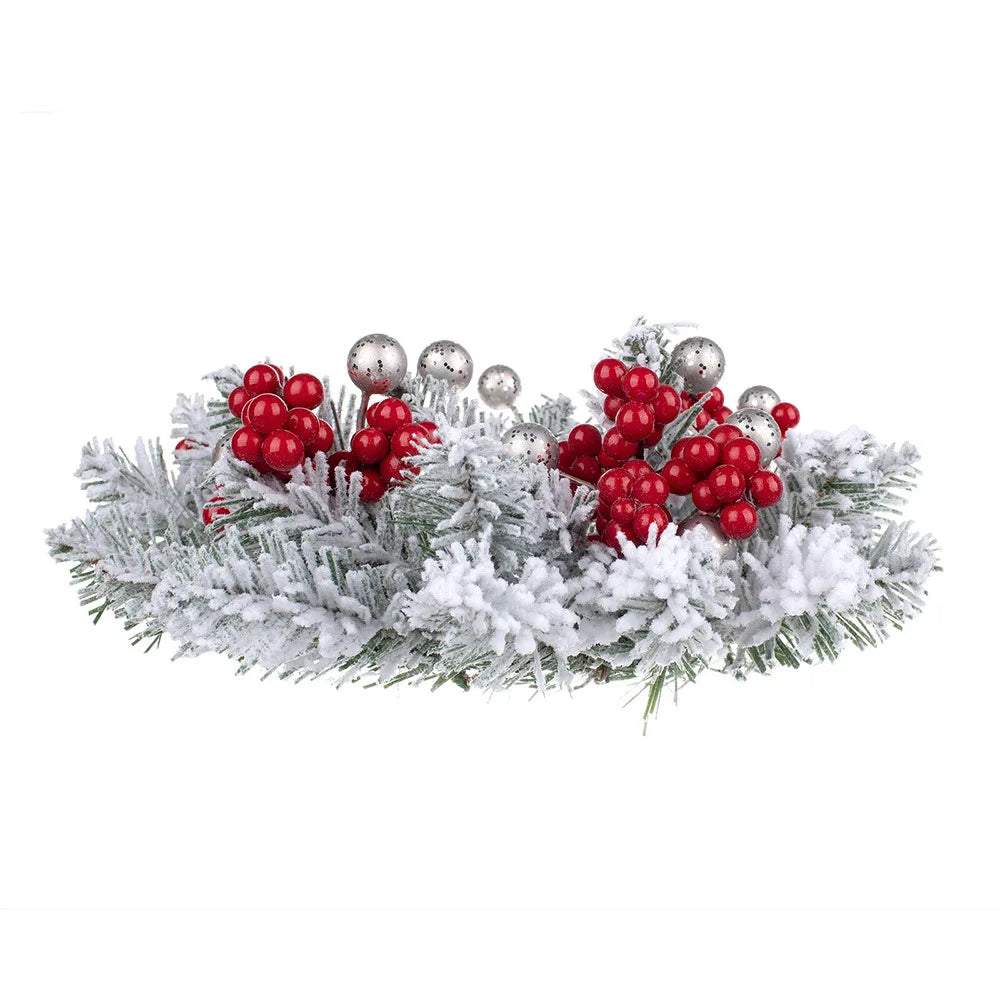 28cm Christmas Candle Garland Decoration Simulation Christmas Wreath Hanging Window Props Exquisite Wedding Table Home Decor