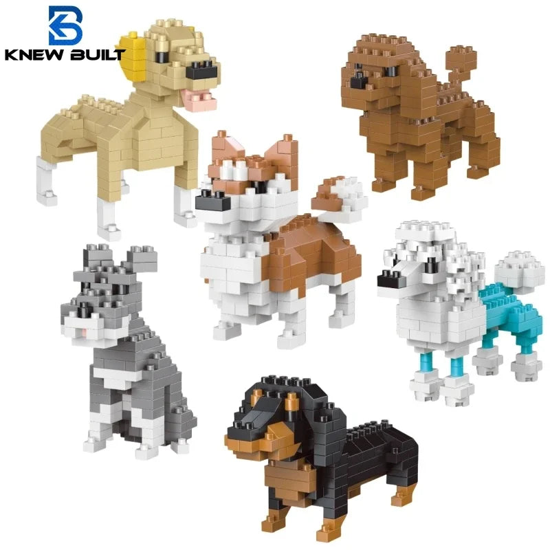 Knew Built Super Mini Dachshund Dog Building Block Toy Kit Corgi Poodle Entry-level Learning Interactive Playtime Pet Cat Bricks