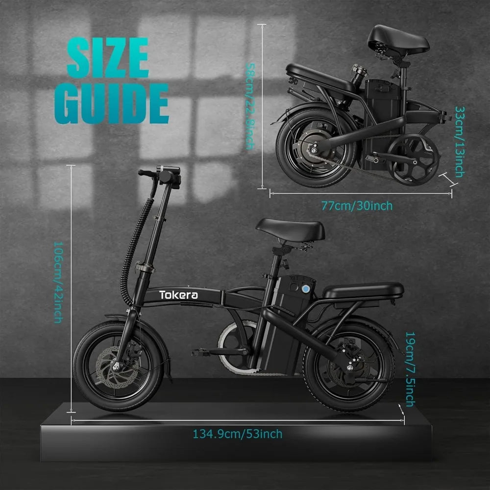 Folding Electric Bike for Adults, Powerful 750W Motor 40 Miles 20Mph Top Speed Foldable Electric Bicycle,