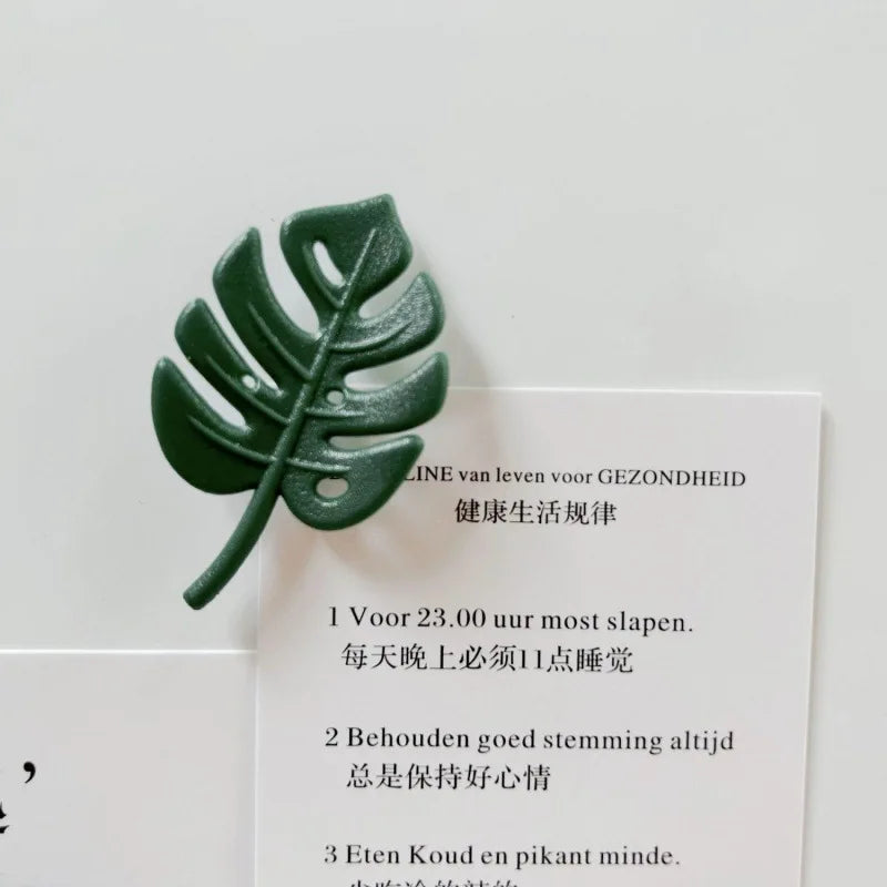 4Pcs/Pack Creative Green Turtle Leaf Fridge Magnet for Kitchen Message Board Refrigerator Magnet Sticker Gift Home Decoration