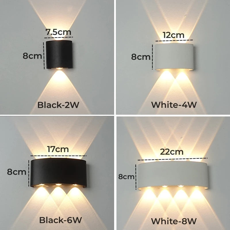 Tuya RGB LED Wall Lamps Outdoor Up Down IP65 Waterproof Garden Sconce Porch Yard Google Alexa APP Exterior Wall Lights AC85-265V