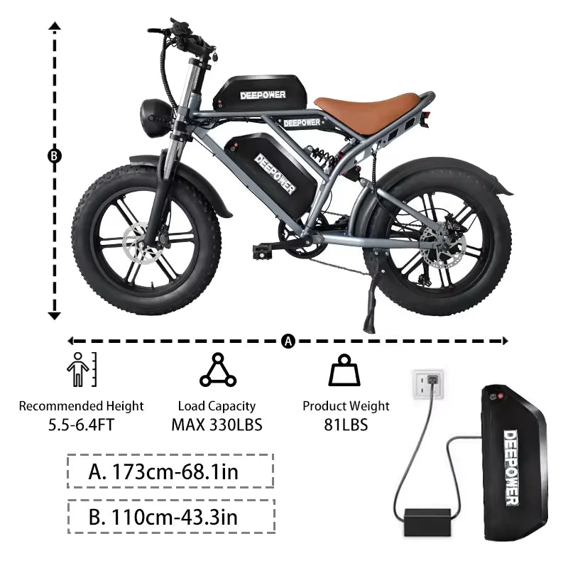 ZPW 2000W Adults Electric bike 20 Inch 48V 55AH With Hydraulic Brake Mountain ebike 4.0 Fat Tires Snow Mountain Electric Bicycle