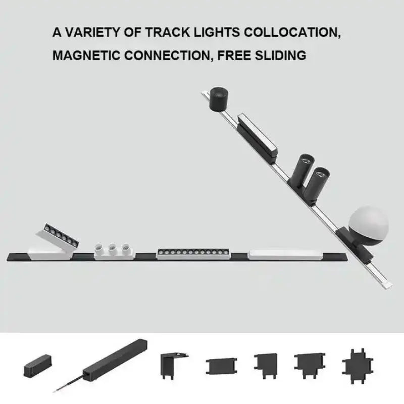 Smart Home Tuya Dimming 6MM Ultra-Thin Ceiling Mount 48V Magnetic Track Light System Thin Slim Surface Mounted Linear Light