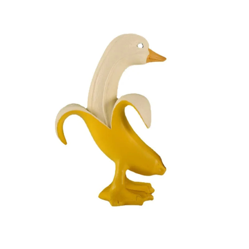 Cartoon Banana Duck Cute Funny Animal Sculpture Abstract Resin Duck Crafts Decorative Figurines Home Decoration Accessories