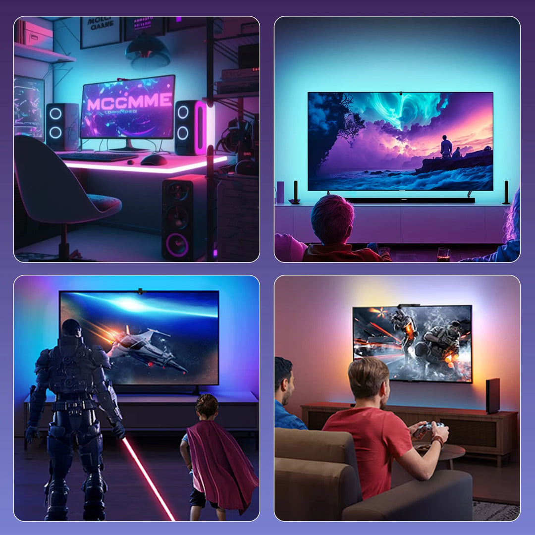 Immersion TV Backlights with Camera, Smart Ambient TV Strip Light RGB Synchronization Ambient Led Strip Light Living Room LED