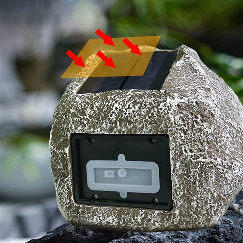 Solar Wireless Bluetooth Speaker-Garden Sound Waterproof Remote Control Analog Stone Rock Speaker Lawn /Show -Brown