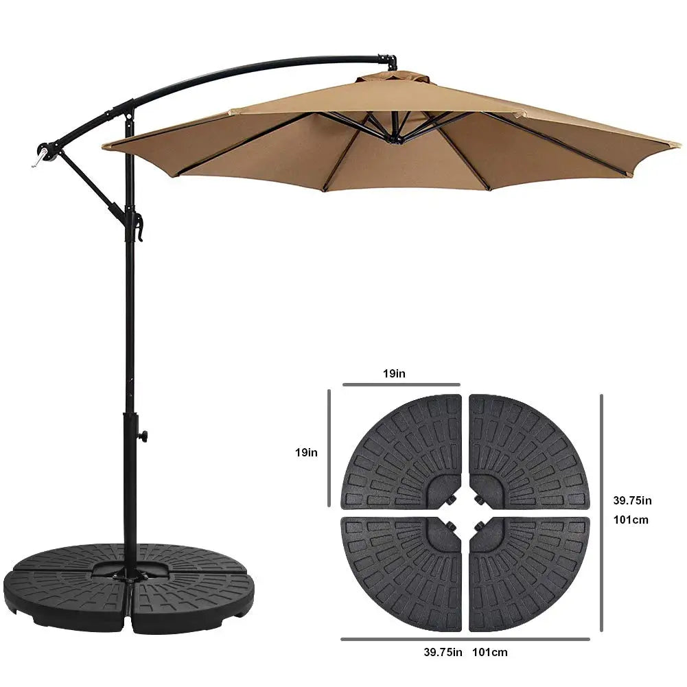 Outdoor Fan Shaped Umbrella Base Heavy Duty Sand Bags Parasol Holder Beach Garden Patio Sunshade Water and Sand Filled Stand