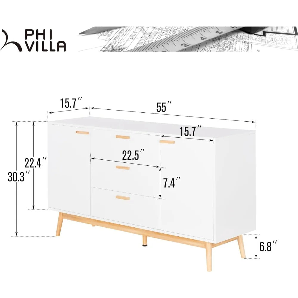 Accent dresser with Doors - Buffet Cabinet with Storage Sideboard Cabinet Credenza for Living Room, Storage dresser