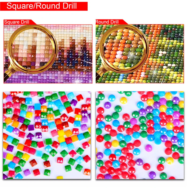 YI BRIGHT Diamond Painting Town Dusk DIY handmade 5D full square drill round drill wall artwork home decor