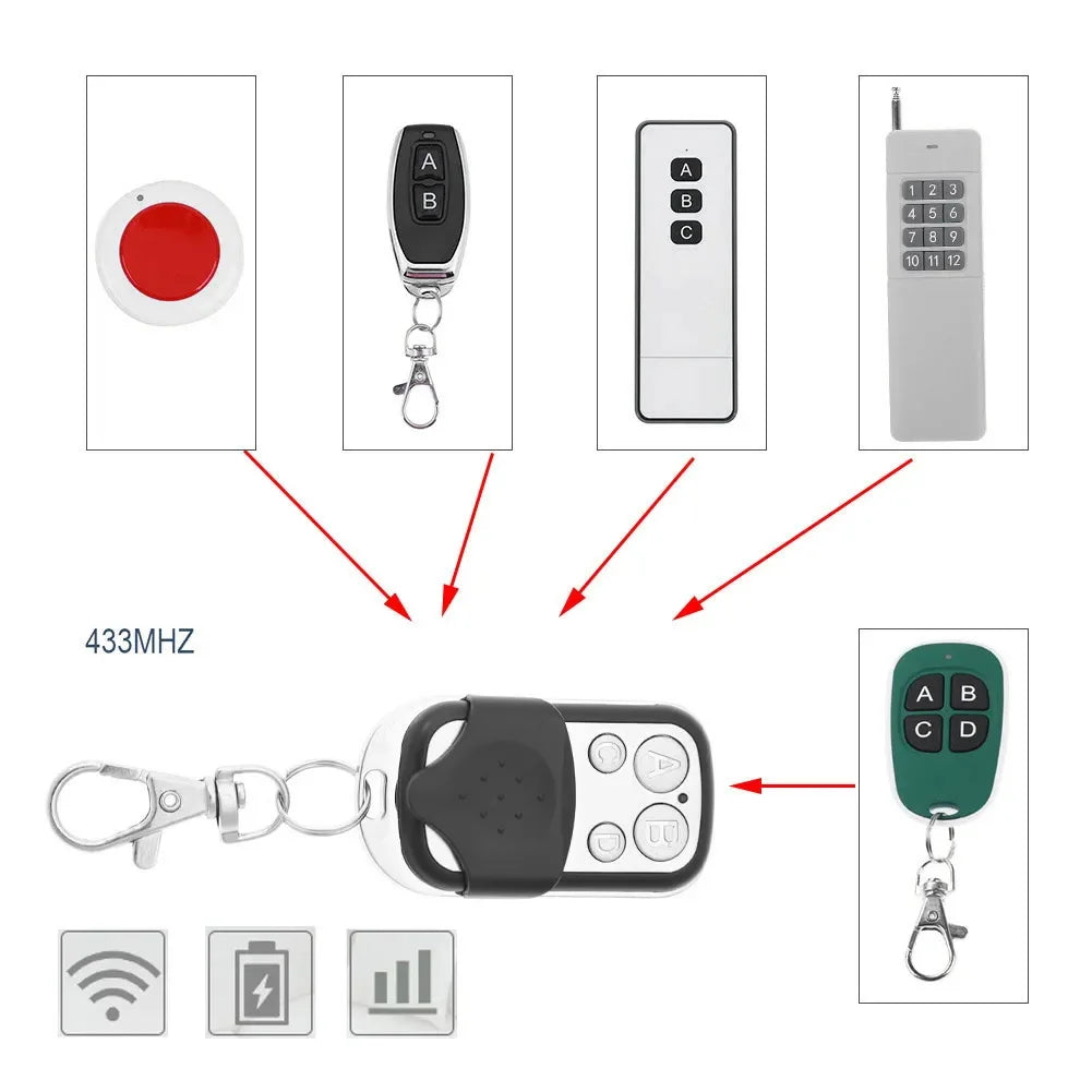 QIACHIP Universal 433.92 MHZ Wireless Clone Switch Cloning Copy 4-button Gate Garage Door Control Duplicator Remote Control Key