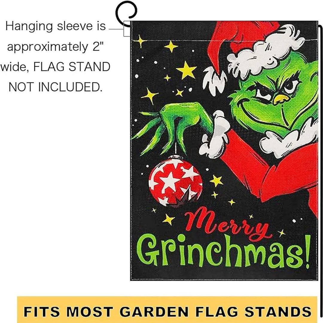 Christmas Festival Garden Flag 12x18 Inch,Christmas Merry Winter Flags Vertical Double Sided Burlap Flag